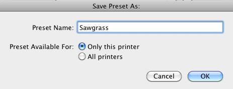 Check: Do not print lnk pges. Check: Quick Pper Feed c. Select Sve Current Settings s Preset eside Presets.
