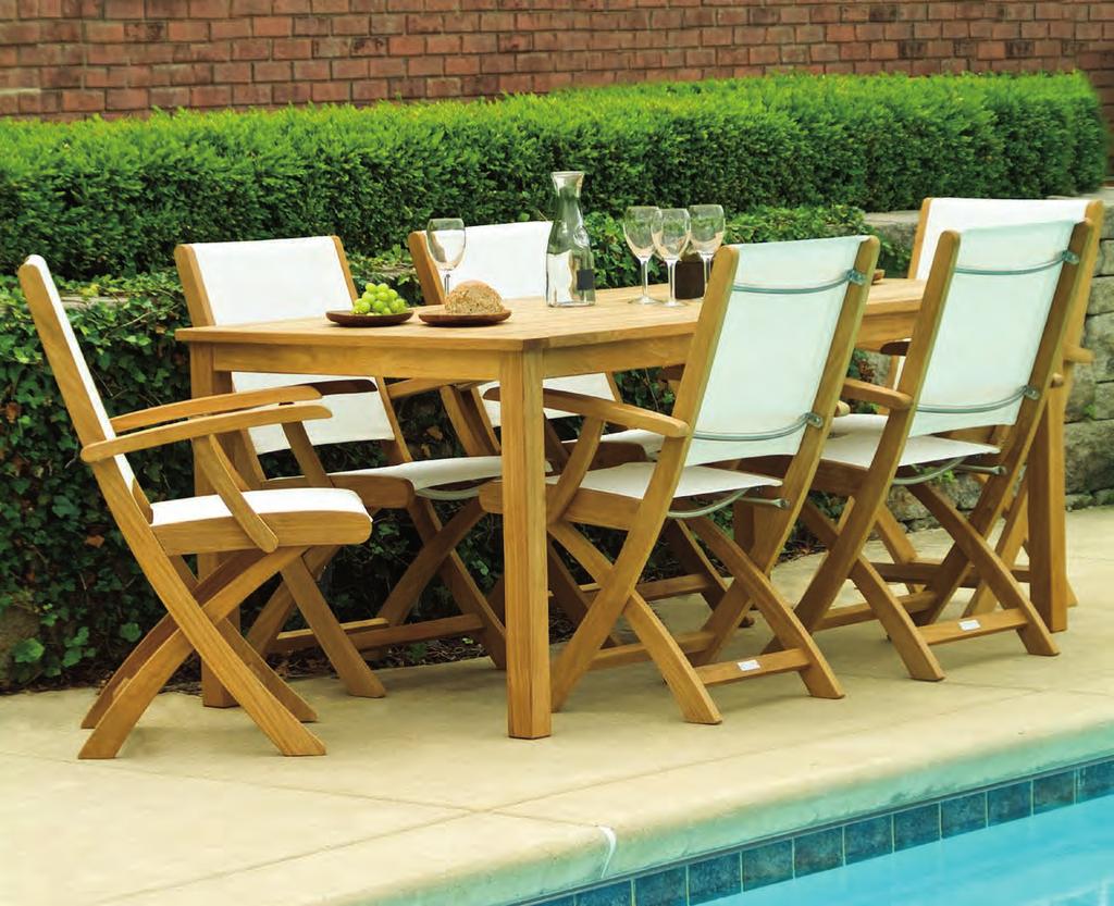 Folding Chairs Stylish and comfortable, the Riviera Collection combines a solid teak