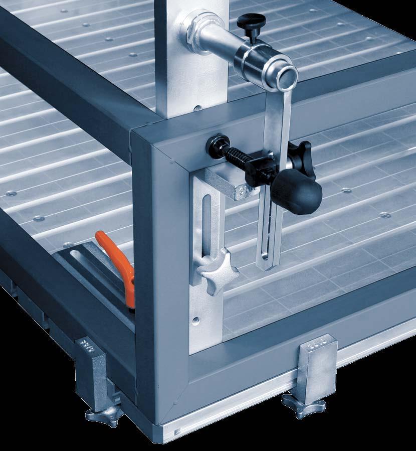 Stops and clamping elements right-angle bracket (table