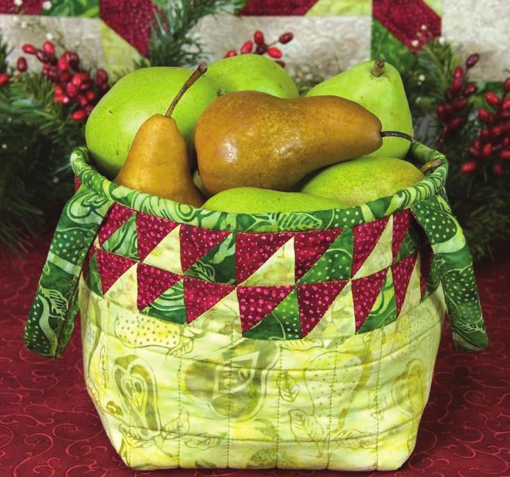 Pear Basket Fabric Requirements Note: if the Pear Christmas Wall Hanging was made, you will not have to make the half-square triangles. Trim the extra ones made in the pear quilt to 1-3/4" x 1-3/4".