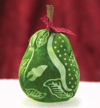 Place the 2 sections RST and join, sewing around the entire pear. Clip curves and turn pear right side out.