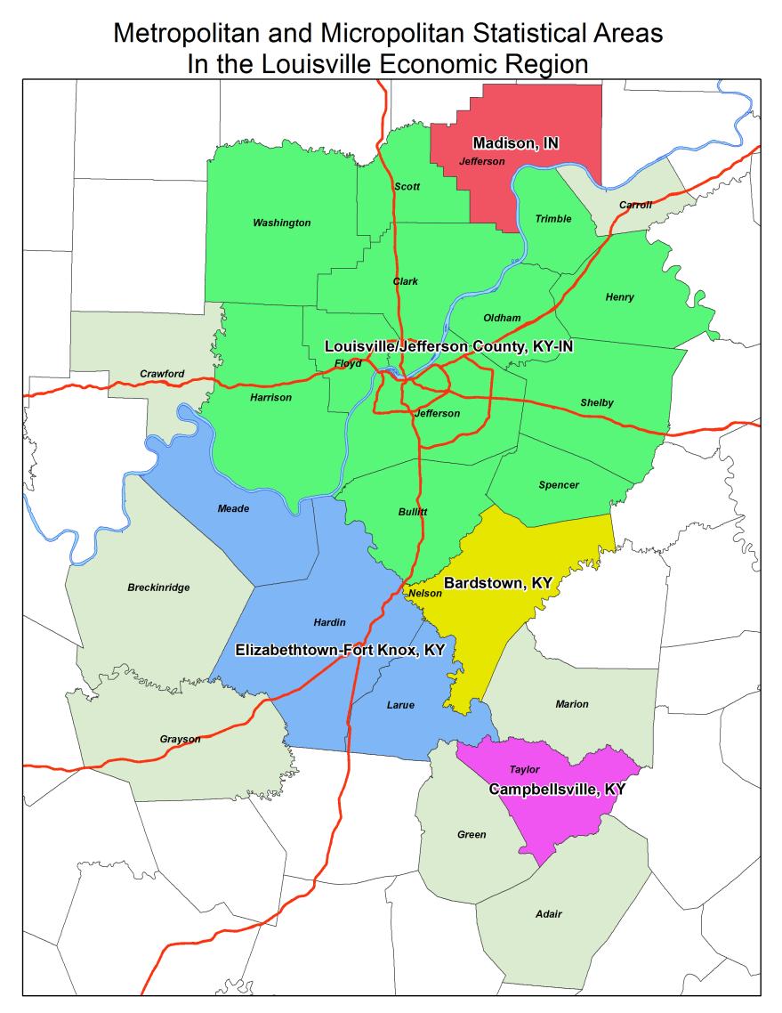 Twenty Year Forecasts of Population and Households, Louisville Economic Area Economic Geography The U.S. Bureau of Economic Analysis (BEA) assigns every county in the nation to an economic area.