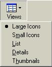 Modurile de afişare a pictogramelor sunt următoarele: Large Icons afişază pictogramele mărite Small Icons -