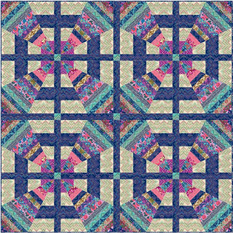 Carnival Pinwheels Featuring Soul Mate by Amy Butler The rich, vibrant hues featured in the Soul Mate collection complement the movement of this festive quilt.