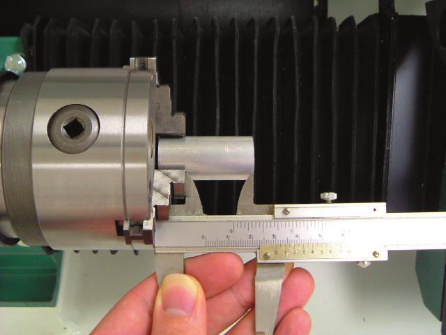 For example if your finished component will be 40mm long, leave 45mm of billet protruding from the jaws of the chuck.