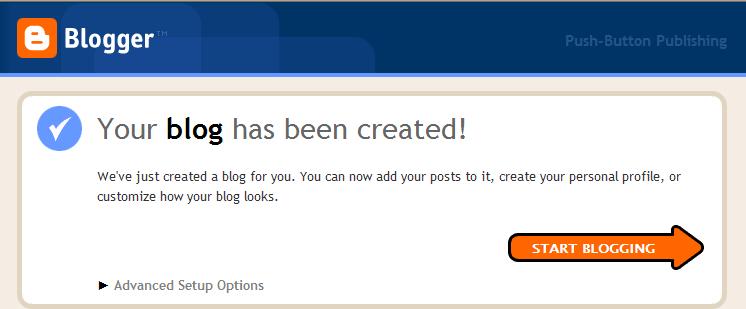 That Was Easy! Now you can actually start posting to your new blog.