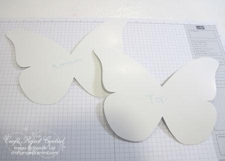 Use a pencil or pen to write TOP on this butterfly. Remove the template and place onto the remaining thin cardboard.