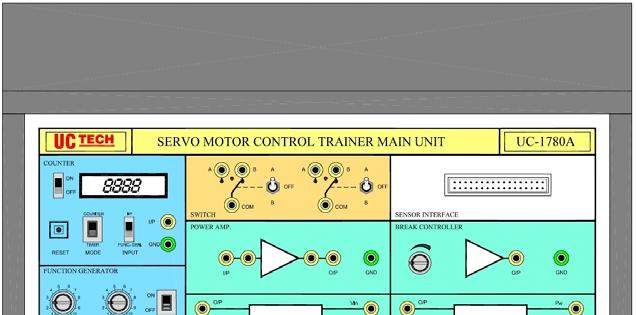 SERVO MOTOR CONTROL TRAINER UC-1780A FEATURES Open & closed loop speed and position control. Analog and digital control techniques.