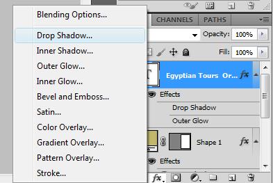 Click on the layer styles button again and choose drop shadow.