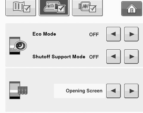 LCD SCREEN d Use or to select the setting for the initil screen disply. * Opening Screen: When the mchine is turned on, the home pge screen ppers fter the opening movie screen is touched.