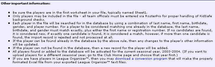 Included in this section is a link to download Demosphere s RPconvert software, which is specifically used for converting League Organizer files into an Excel format to be uploaded into your league s