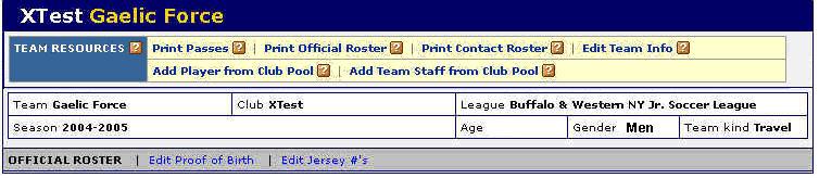 Finally, you can print team rosters from the Teams in League screen.