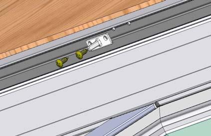 34) Install the center screen stop into the screen track in the head as shown (Fig. 47). Match the holes in the screen stop with the holes in the screen roller rail and install two #8 x ½ screws.