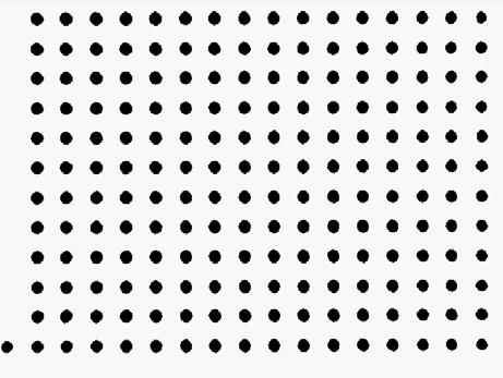 f gc S : c ( i) S g ( i ) ( i) (i) (i) Sc(i) x Sg(i) x y y Pattern grid size Distance between dot centers Dots diameter 200 mm x 200 mm.