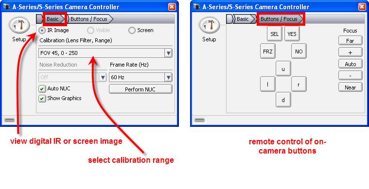 Chapter 5 User Interface 5.2.2.2 Camera Control ExaminIR provides a camera controller for all supported cameras.