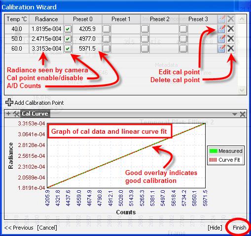 To add an additional point, click the button. Below is a sample of a complete calibration.