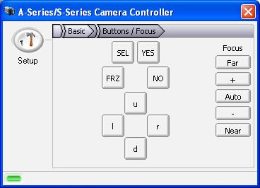 Chapter 6 Camera Control 6.1 A20/A40/S45/S65 Controllers The A40 Controller consists of a setup page and a button interface page.