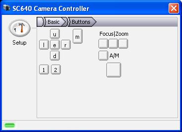 Chapter 6 Camera Control 6.3 SC640 Controller The SC640 Controller consists of a setup page and a button interface page.