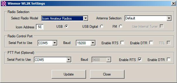 10. Choose the radio model and operating mode (usually USB). 11. If using an Icom transceiver, be sure to enter the CI-V address correctly. 12.
