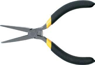 200mm(L) STANLEY COMBINATION PLIER N/A 6 Stanley Mini Long Nose Plier Comfort grip handles Polished heads Ground heat treated cutting edges for longer life, durability and accuracy Heat treated