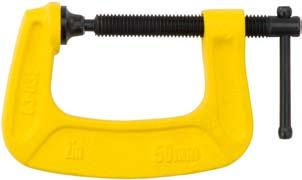CLAMPS Maxsteel C Clamp Roll-formed screw threads ensure smooth operation and durability Advanced frame design resists flexing and bending Oversized T handle for extra torque Heavy-duty, malleable