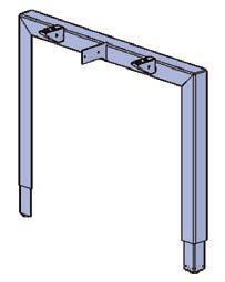 version) for attaching the desk cross-beam, made from sheet steel, 4 mm in thickness; 5 2 brackets to support the worktop 80 x 50 x 30 mm, made from sheet steel (1.