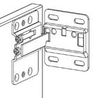 Push the top drawer so that it opens and lift off the runners. Hook the base unit onto the brackets (see ) ensuring that the arm on the unit clips behind the an -jump spring on the wall bracket.