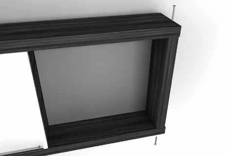 Remove the mirror by carefully lifting it up and away from the backboard and put to one side. Put the Backboard into position and fix to the wall using appropriate fixings, (see ).