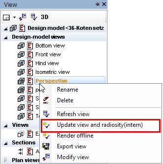 Right-click on the name of the view and choose UPDATE VIEW AND RADIOSITY.