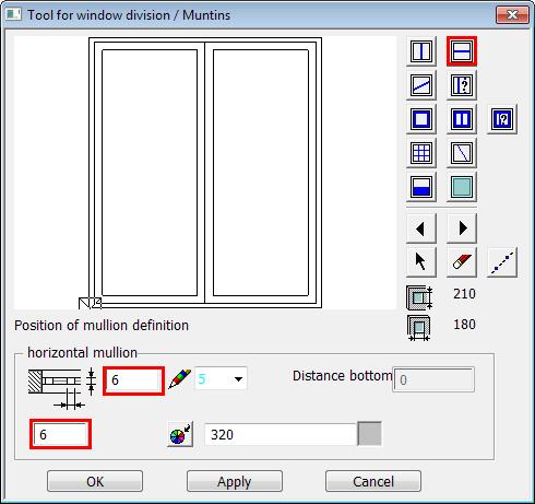 Subdivision of WINDOWS Rotate the model to see it in 3D, and then activate the Solid model display mode (lower toolbar or [Ctrl]+[D]). Click on the window in the first floor.