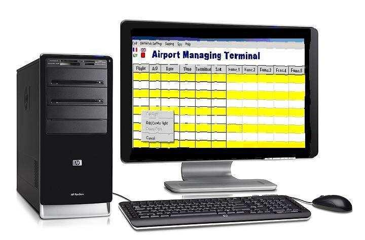 3.10 Flight Management Terminal Figure 3-12 : Flight Management console The flight management unit is able to create, delete and/or register directly terminals to flights.