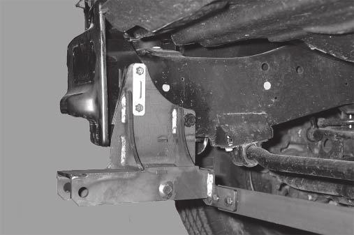 On vehicles with compatibility brackets: Use the 5/8" x 4-1/2" cap screw and 5/8" nut, inserting into the rear of the mount. Hand tighten the fastener.