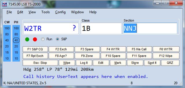 QSO Logging (2) Note: the LOG Contains Some Contacts, but NOT W2TR To log W2TR 1B NNJ, type the