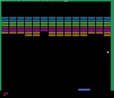 18 Atari Breakout Example Game runs in a docker VM container TensorFlow connects to that VM via VNC remote desktop TensorFlow can send keystrokes (left / right) TensorFlow can see the game just by
