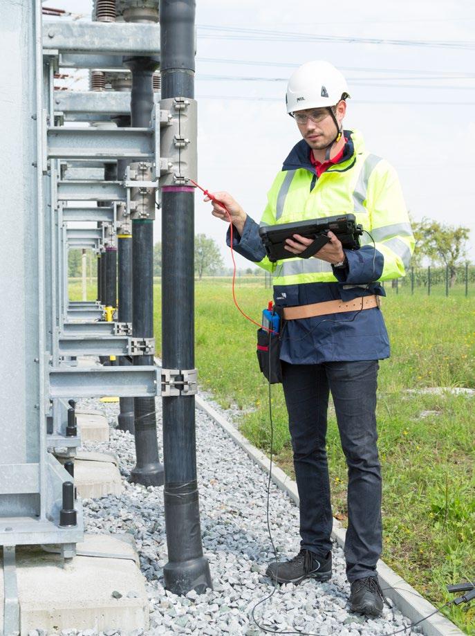 Step and touch voltage measurement Step and Touch voltage measurements according to EN 50522 or IEEE 81 are performed at locations inside and outside the substation.