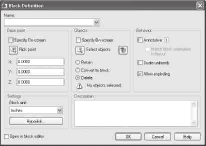 FIGURE P11A 5 Invoking the BLOCK command from the Draw panel AutoCAD displays the Block Definition dialog box shown in