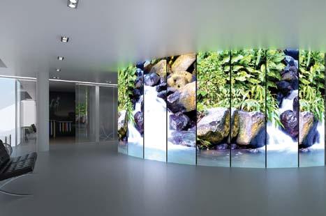 VECTA EXPO panels can be used as illuminated or acoustic partition walls, exhibition or information stands and, by design, can be used for other