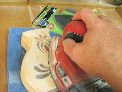 I can sand in about 15 to 20 minutes when using the 6-minute epoxy products. The basic procedure for sanding the inlay is to start with a very coarse grit and progress through finer grits.