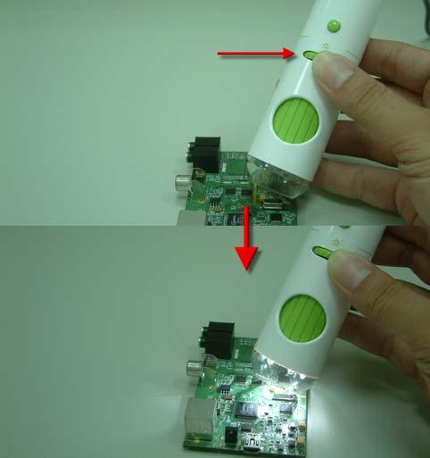 11. If the object is lumpy or a higher magnification (bigger image) is unnecessary, lift the digital microscope a little bit and