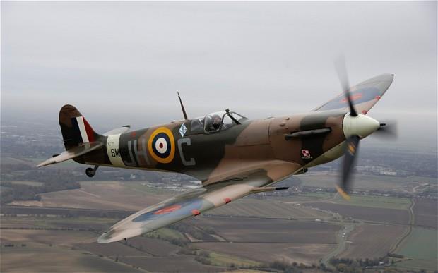 Second World War fighter planes like the British Spitfire or the German