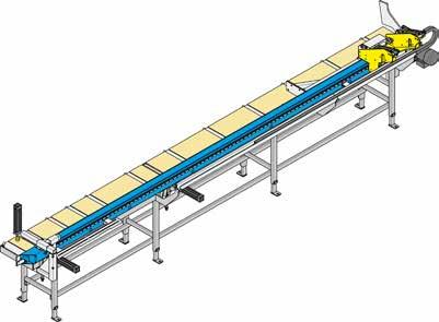 Outfeed bench Outfeed bench with stacker SP720 Outfeed benches are equipped with Randek LX length stop. The stop positions itself according to the timber which is to be processed.