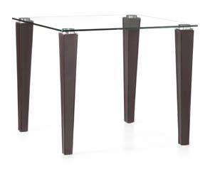 dining atbel look, the Column table has cool leatherette wrapped