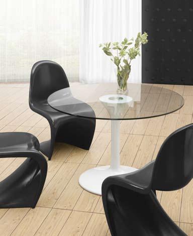 Universe / Dining Table - 102161 White / Vex / Dining Table - 107820 Black / 107821 White / 107822 Espresso / A thick tempered glass