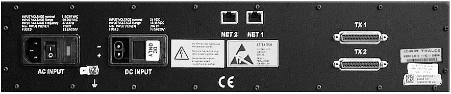2A 2x T10A Main Ethernet port Spare TX control, not used PE=Protective Earth Fig.