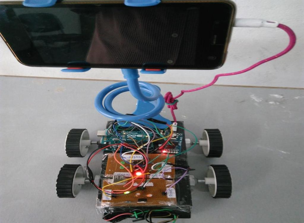 Motor driver is used to drive the two DC motors for the robot. The output of controller is given to the inputs of motor driver and depending upon the inputs given to the motor driver.