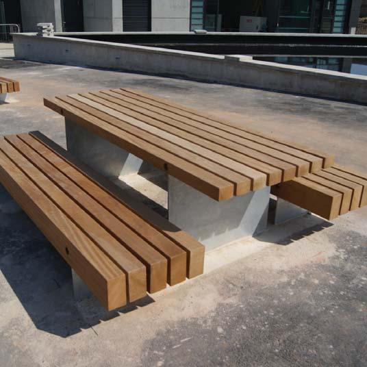 FORDHAM SEAT, BENCH & TABLE Heavy duty seat, bench & table set The Fordham steel and timber seating range offers a bold appearance, heavy duty materials and robust construction - all designed to