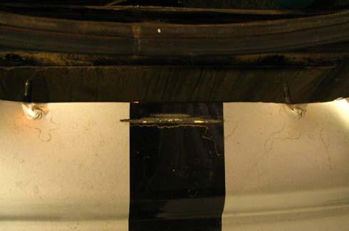 Where the under body work will be visible through the rear fascia screens, spray the under body with undercoating (3M Body Shutz; 3M part # 051135-08864) - be sure to cover the area of the body not