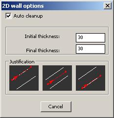 Walls EasyArch allows for the easy creation of walls in the drawing by having the user input a line and duplicating it with a given width and calculating corners based on the width.