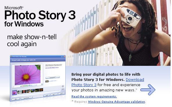 Downloading and Installing Photo Story 3 Photo Story 3 is free to download from the Internet but you must have two things before you will be able to download the
