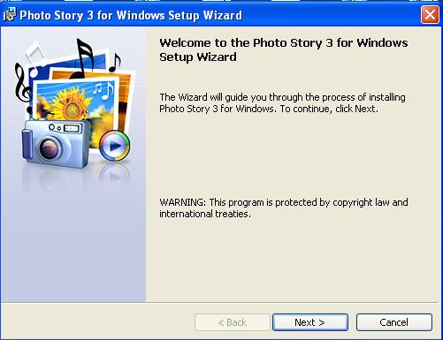 you will be prompted to supply these two things. 1. Google photo story 3 or go to the site below to download Photo Story 3: http://www.microsoft.
